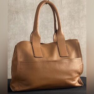 LUCKY BRAND Brown Leather Double Top Handles Satchel Handbag